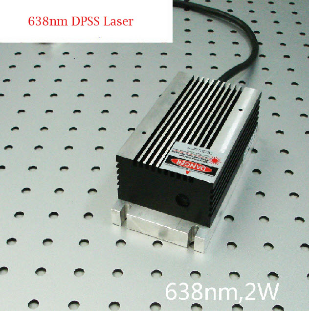 638nm 2W قوة عالية ليزر أشباه الموصلات الأحمر with power supply