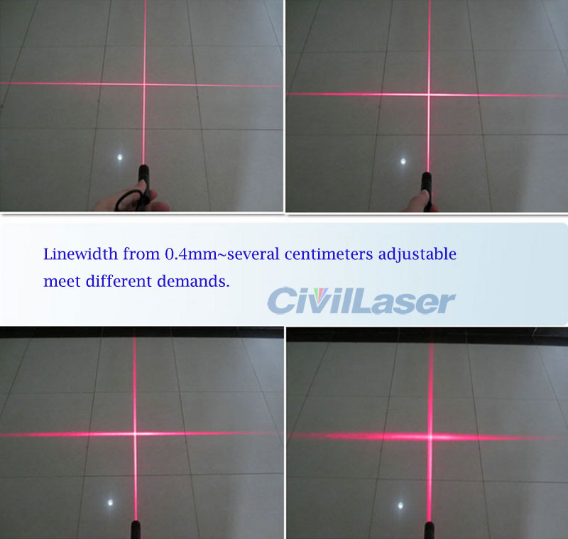 650nm وحدة الليزر ذات الشعيرات المتصالبة الحمراء Ultra-fine linewidth Vertical 90 degrees