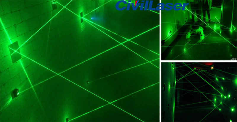 532nm 100mWوحدة ليزر النقطة الخضراء Room escape 12V