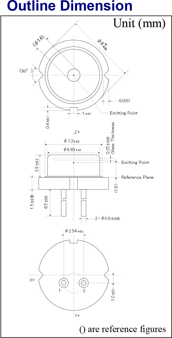 Nichia 520nm 1W ديود الليزر الأخضر NDG7K75T Multi Transverse Mode φ9.0mm
